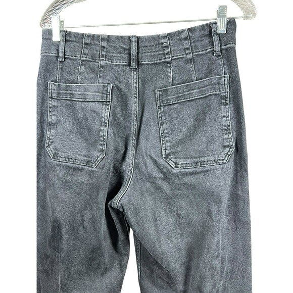 Pilcro Skipper Black Ankle Jeans Women 28‎ Wide Leg Stretch High Rise Anthro - Picture 10 of 14